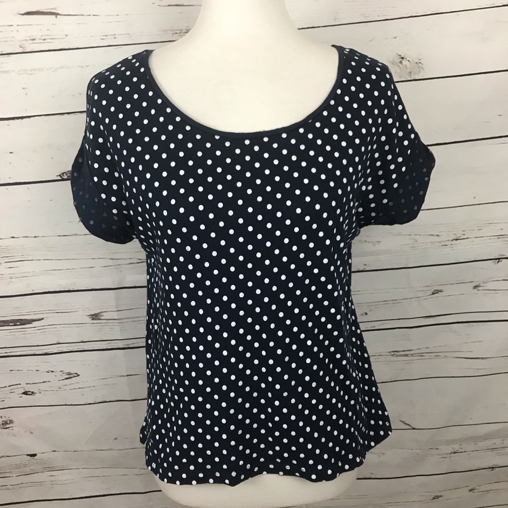 Zara Printed Polka Dot Knit Top Size Small